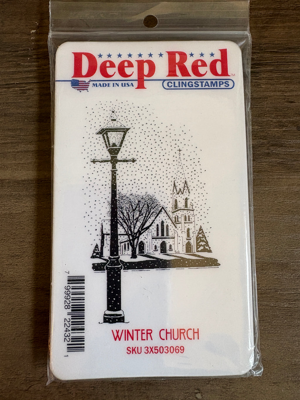 Deep Red Clingstamps ~ Winter Church Sku 3X503069 R2
