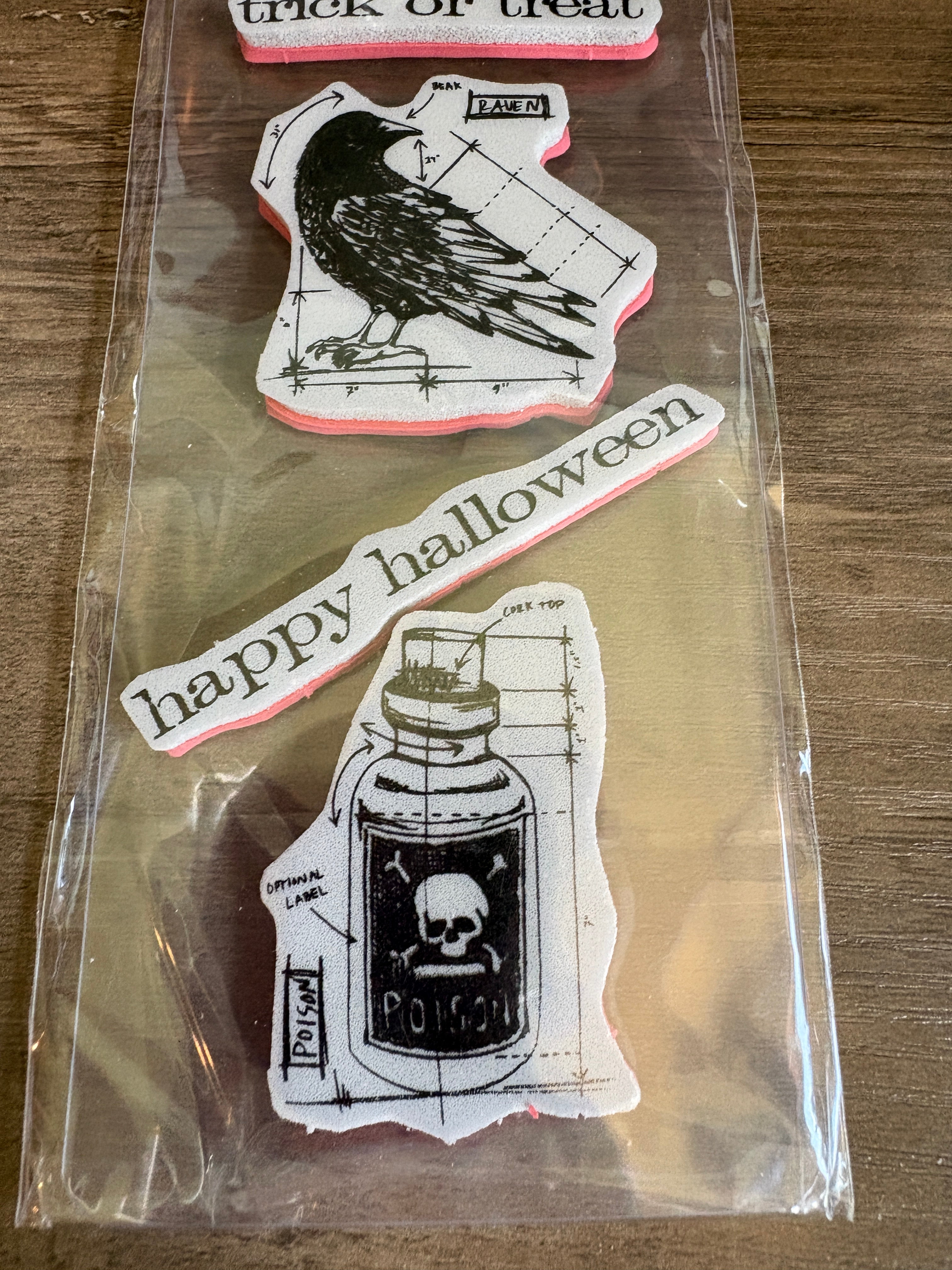 Tim Holtz Collection ~ Halloween Rubber stamps Poison Trick or Treat Raven Pumpkin R2
