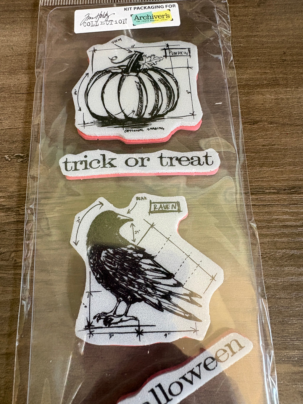Tim Holtz Collection ~ Halloween Rubber stamps Poison Trick or Treat Raven Pumpkin R2