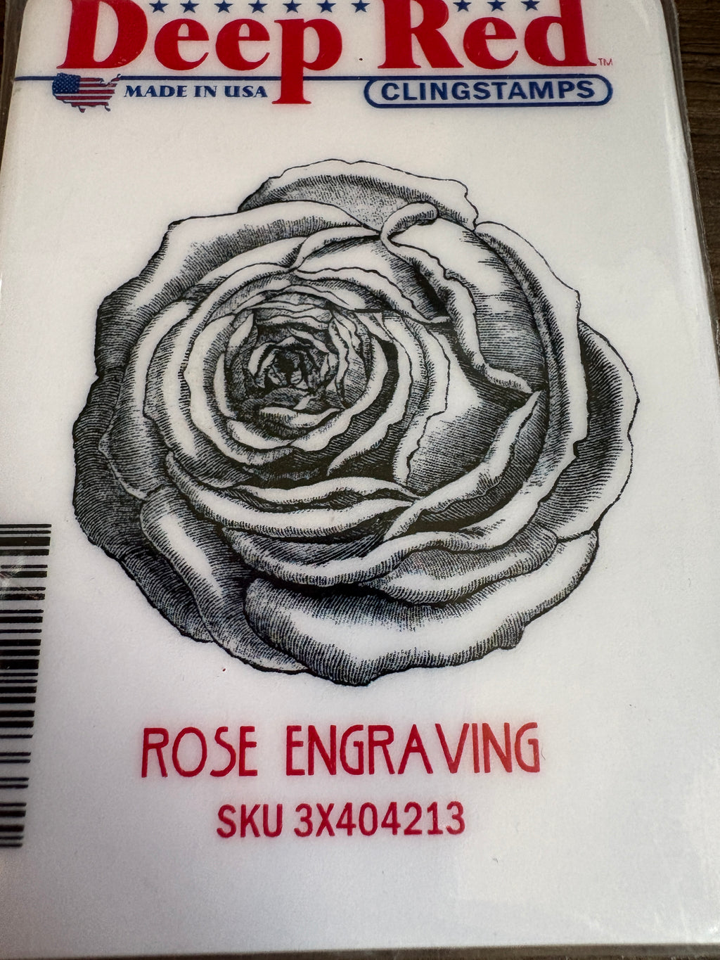 Deep Red Clingstamps ~ Rose Engraving SKU 3X404213 R2