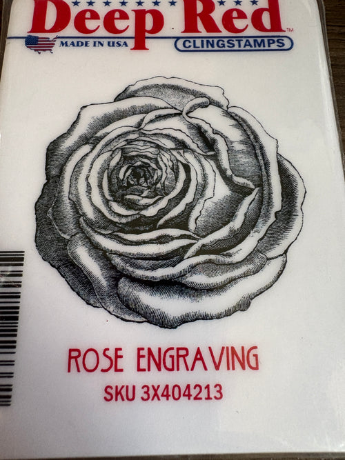 Deep Red Clingstamps ~ Rose Engraving SKU 3X404213 R2