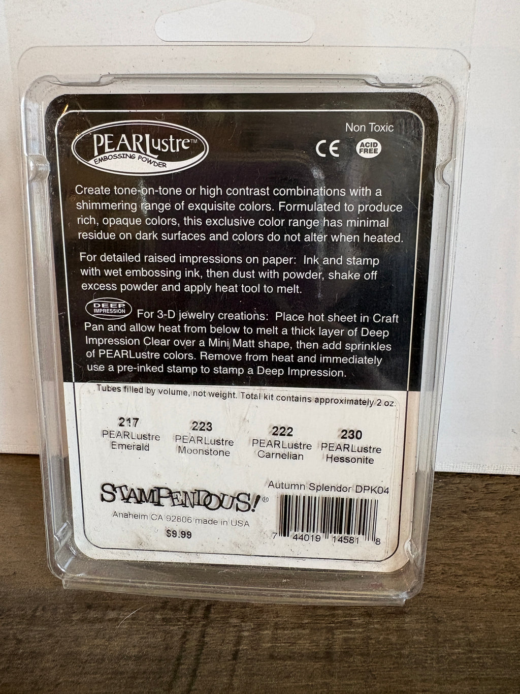 Stampendous Embossing Powder Pearlustre ~ Emerald Moonstone Carnelian Hessonite Pack ~ R2